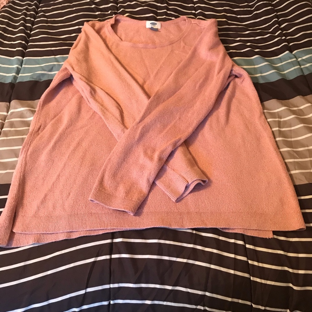 Old Navy Pink Sweater with light gold accents